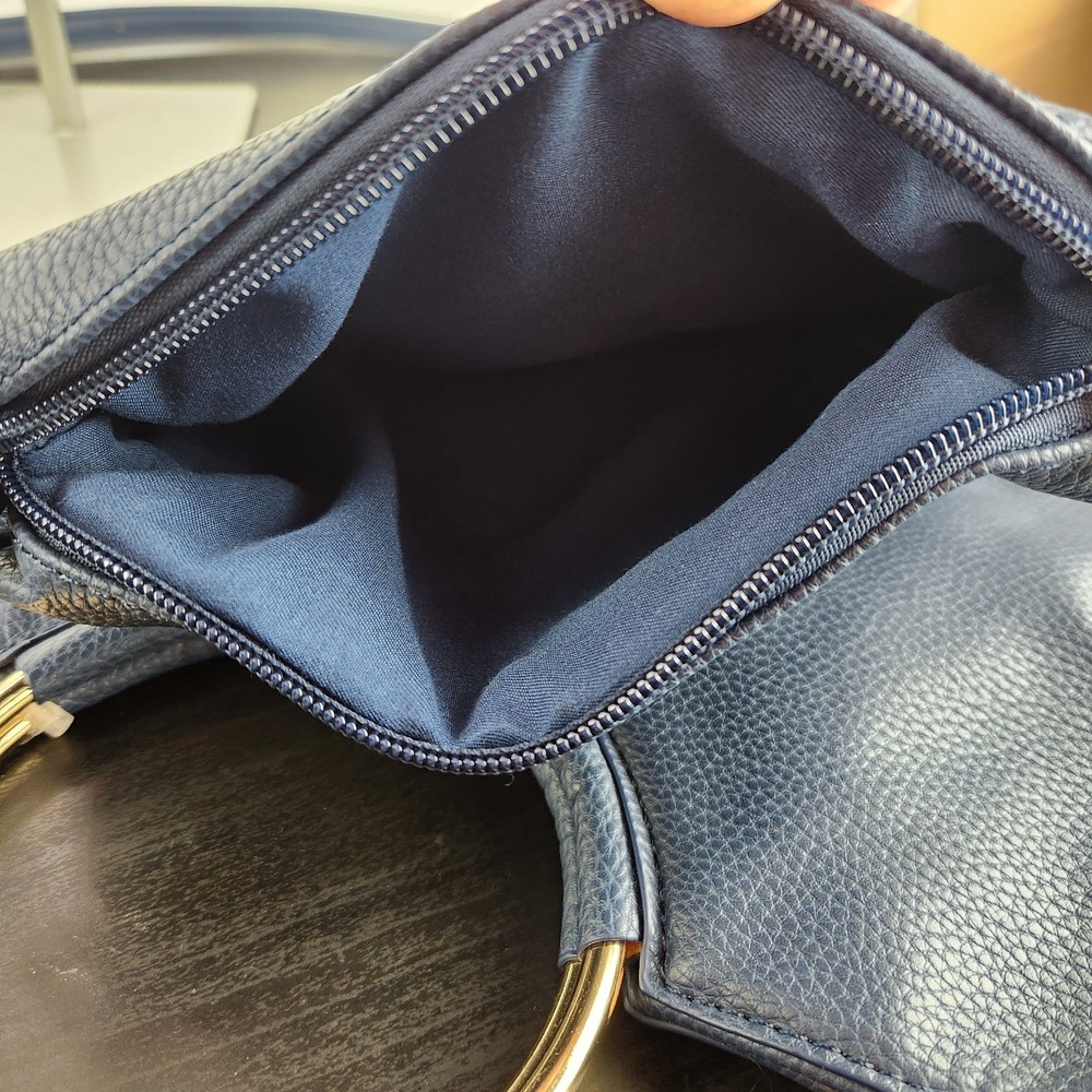 Sondra Roberts Inner Circle Clutch Square‎ Crossbody Navy Blue Purse - Picture 5 of 15